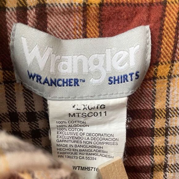 Wrangler Western Style Snap Front Plaid Flannel XL - Picture 7 of 7